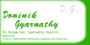 dominik gyarmathy business card